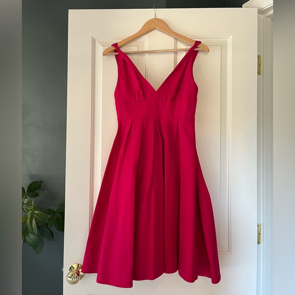 J. Crew fuchsia twist strap cocktail dress
